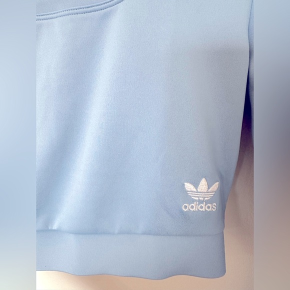 Adidas Originals Adicolor Three Stripe Long Sleeve Top in Blue with Square Neck - Picture 5 of 8